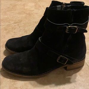 Paul Green Black suede flat boot size 7 US